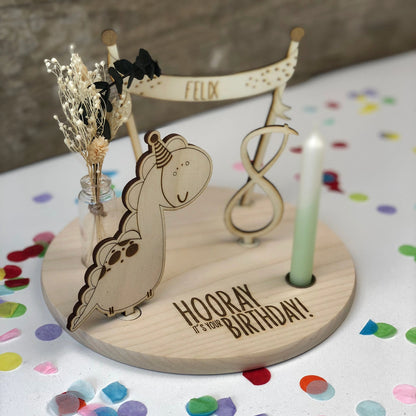 3D personalisierter Geburtstagsteller Banner mit Dip Dye Kerze